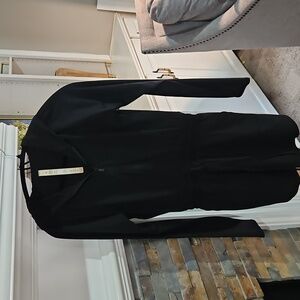 Black Long Sleeve Dress with Drawstring Waist